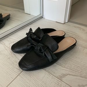 BP. Leather slip on mules with bow - lightly worn